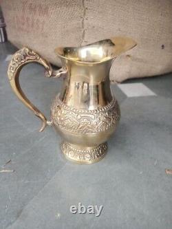 Brass Designer Jug Pitcher, Storage Drinking Water Home Hotel Restaurant 1.5 L