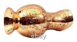 Brass Jug/Pitcher Designer Embossed Mughal Style for Serving Drinking Water Jug