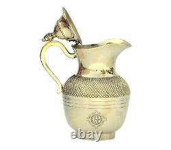 Brass Jug Water Jug Pitcher with Lid Leakproof Gift Item 1200 Milliliters