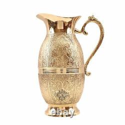 Brass Shahi Designer Jug Pitcher for Storage & Serving Water Home 1300 ML Rare