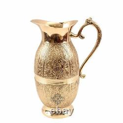 Brass Shahi Designer Jug Pitcher for Storage & Serving Water Home 1300 ML Rare