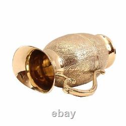 Brass Water Jug Pitcher Shahi Ecthed Designer 1300 ML for Storage for Gift