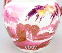 C1820s Rare Large English Staffordshire Pink Lustre Water or Milk Pitcher Jug