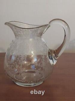 Cambridge ROSE POINT Elegant Glass DOULTON Style Crystal WATER PITCHER Large Jug