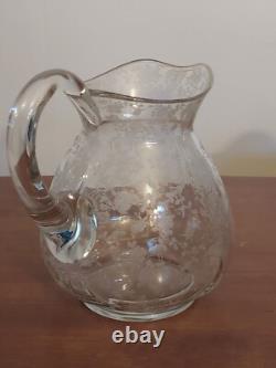 Cambridge ROSE POINT Elegant Glass DOULTON Style Crystal WATER PITCHER Large Jug