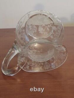 Cambridge ROSE POINT Elegant Glass DOULTON Style Crystal WATER PITCHER Large Jug