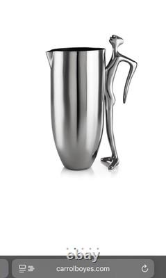 Carrol Boyes Water Jug Standing Man Handle Metal Bar Pitcher South Africa