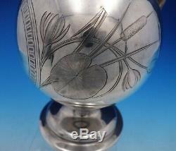 Cat Tails by Whiting Sterling Silver Water Pitcher Bright-Cut #326 (#4566)