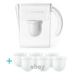 Clearly Filtered Water Fridge Filter Pitcher + Replacement Filters 6-PACK DEAL