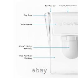 Clearly Filtered Water Fridge Filter Pitcher + Replacement Filters 6-PACK DEAL