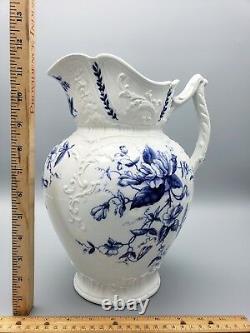 Clementson Brothers Water Pitcher Jug 1891 1916 Sweet Pea Ironstone