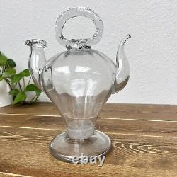 Communal Holy Water Jug / Cantir in Hand Blown Glass Antique 19th Century