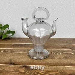 Communal Holy Water Jug / Cantir in Hand Blown Glass Antique 19th Century