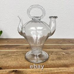 Communal Holy Water Jug / Cantir in Hand Blown Glass Antique 19th Century