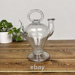 Communal Holy Water Jug / Cantir in Hand Blown Glass Antique 19th Century