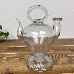 Communal Holy Water Jug / Cantir in Hand Blown Glass Antique 19th Century