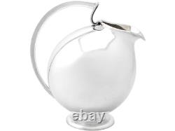 Continental Sterling Silver Water Jug Design Style Vintage Circa 1960