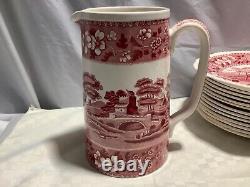 Copeland Spode Tower Pink 50 Oz Pitcher 7 7/8 Hot Water Jug Oval Stamp England