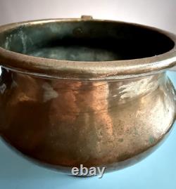 Copper Antique 19th Century Farmhouse Water Jug Pitcher Hammered Dovetail Joint