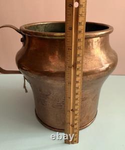 Copper Antique 19th Century Farmhouse Water Jug Pitcher Hammered Dovetail Joint