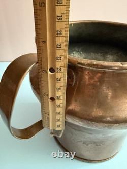 Copper Antique 19th Century Farmhouse Water Jug Pitcher Hammered Dovetail Joint