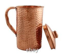 Copper Hammered Water Dispenser Storage Pot 8L Copper Drinking Glass Pitcher Jug