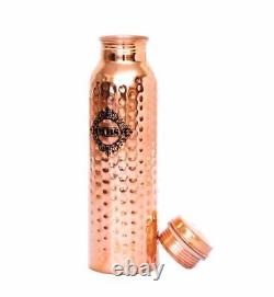 Copper Jug Bottle Pitcher Water and Glass Set -9 Pieces 1500 ml, 1000 ml, 300 ml