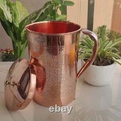 Copper Jug Pitcher, Storage & Serving Water, Yoga Ayurveda Healing 1500 ml