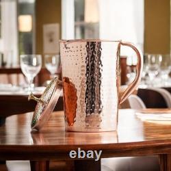 Copper Jug Pitcher, Storage & Serving Water, Yoga Ayurveda Healing 1500 ml