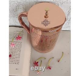 Copper Jug Pitcher with Brass Knob, Storage & Serving Water Volume- 2000 ML