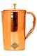 Copper Jug Pitcher With Brass Knob On Lid, Storage Water, 1000 Ml, Yellow & Blue