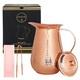 Copper Pitcher Water Mugs Handmade Hammered Large Jug With Lid 100% Pure Copp