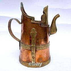 Copper Tibetan Water Offering Vessel Buddhist Nepal Pitcher Drink Viking Jug Mug