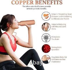 Copper Water Bottle Vessel For Drinking Home Health Benefits 1000 ml