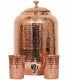 Copper Water Dispenser Matka 12 Litre Hammered Pitchers Pot With 2 Tumbler Glass