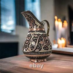 Copper Water Jug Pitcher Hammered Ayurvedic Moscow Mule Vessel For Drinking Farm