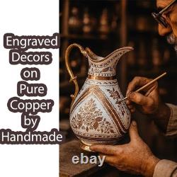 Copper Water Pitcher Jug for Drinking Hammered Ayurvedic Vessel Moscow Mule M Copper Water Pitcher Jug for Drinking Hammered Ayurvedic Vessel Moscow Mule M