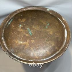 Copper Water Pitcher Jug with lid Antique & Handcrafted 16 Vtg Hammered