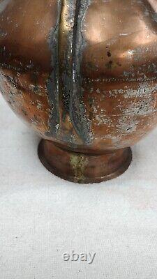 Copper and Brass Handcrafted Water Pitcher/Jug/Vessel 19 Patina Old