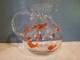 Crate & Barrel Go Fish Koi Goldfish Hand Blown Art Glass Water Pitcher