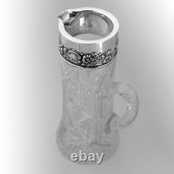 Cut Glass Water Pitcher Dominick Haff Sterling Silver
