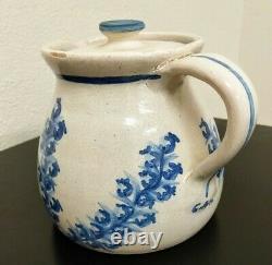 DORCHESTER POTTERY N. RICCI FECIT C. A. H. BLUEBERRY WATER PITCHER Jug WithLID RARE