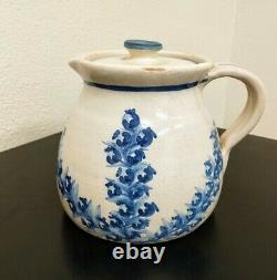 DORCHESTER POTTERY N. RICCI FECIT C. A. H. BLUEBERRY WATER PITCHER Jug WithLID RARE