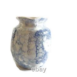 Decorative Ceramic Water Pitcher for Table Handmade Pottery Jug Vase Blue White