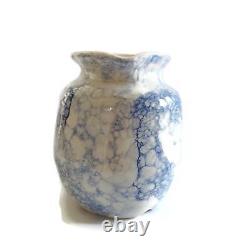 Decorative Ceramic Water Pitcher for Table Handmade Pottery Jug Vase Blue White