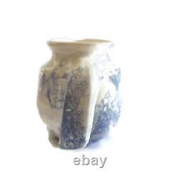 Decorative Ceramic Water Pitcher for Table Handmade Pottery Jug Vase Blue White