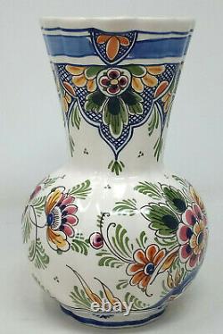 Delftse Pauw Polychrome Water Jug Pitcher Hand Painted Dutch Pottery Delftware