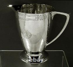 Durgin Sterling Water Pitcher c1910 HAND HAMMERED