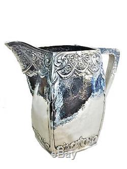 Dutch Arts & Crafts, Silver Plated Water Pitcher, 1900s