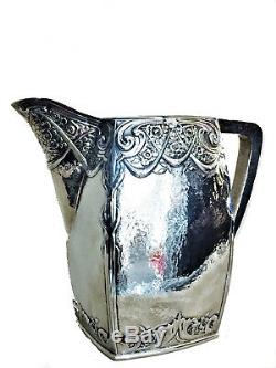 Dutch Arts & Crafts, Silver Plated Water Pitcher, 1900s